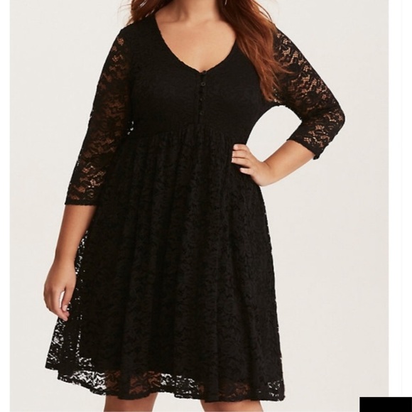 torrid Dresses & Skirts - Torrid Black Lace Babydoll Dress 2X